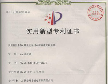 電動(dòng)車(chē)用永磁直流無(wú)刷電機(jī)專(zhuān)利